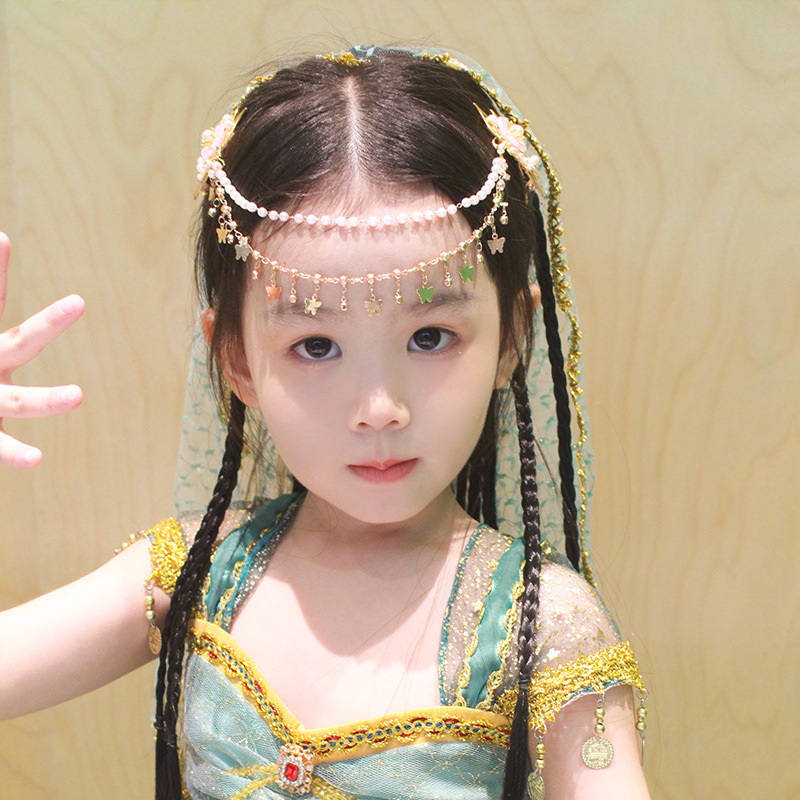 Picture of Forehead Chain New Chinese Style Kidsren's Hair Accessories Girls Han Dynasty Hairpin Ancient Style Hairpin Butterfly Tassel Headdress Forehead Chain