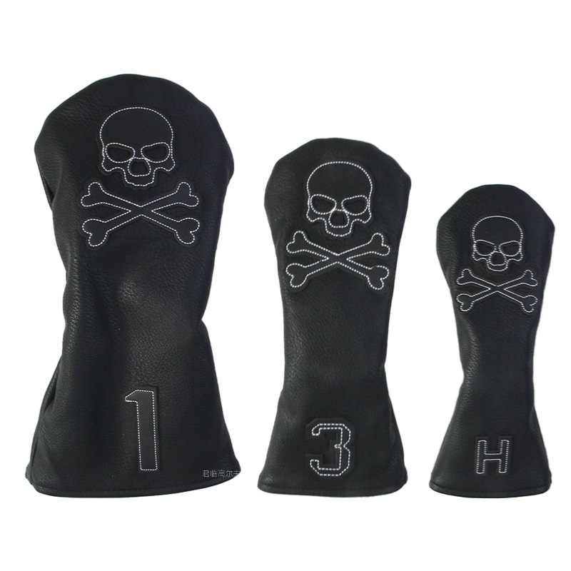 Picture of Golf patch skull full series club cover, waterproof fabric, plush inner pad for iron/wood/putter protective covers