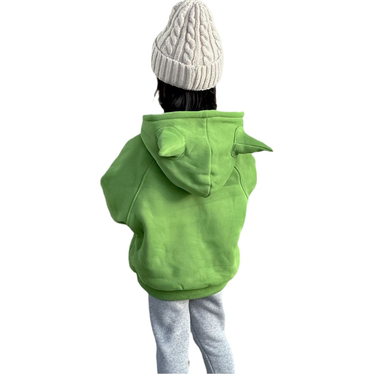 Fleece-lined sweater girls' spring and autumn Western style 2023 new Korean style thickened autumn clothes children's hooded top baby winter clothes