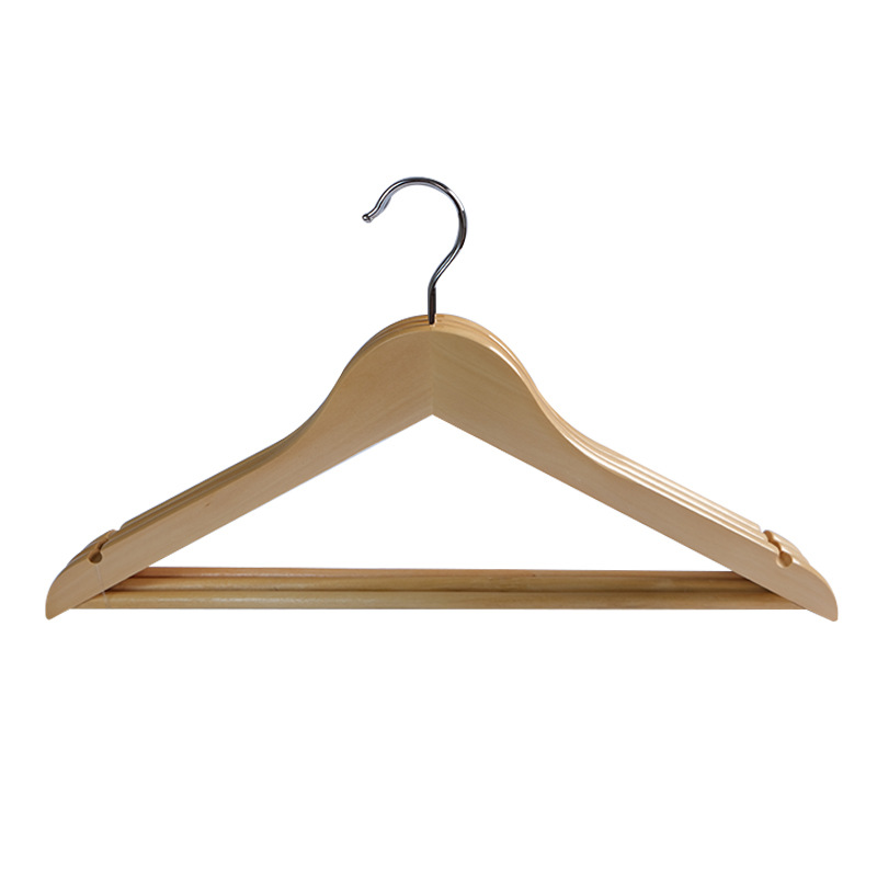 Picture of Wooden Clothes Hanger, Lotus Wood Clothes Hanger, Household Clothes Hanging, Retro Thickened Clothes Drying Rack, Hotel Clothes Hanger, Traceless Anti-Shoulder Corner