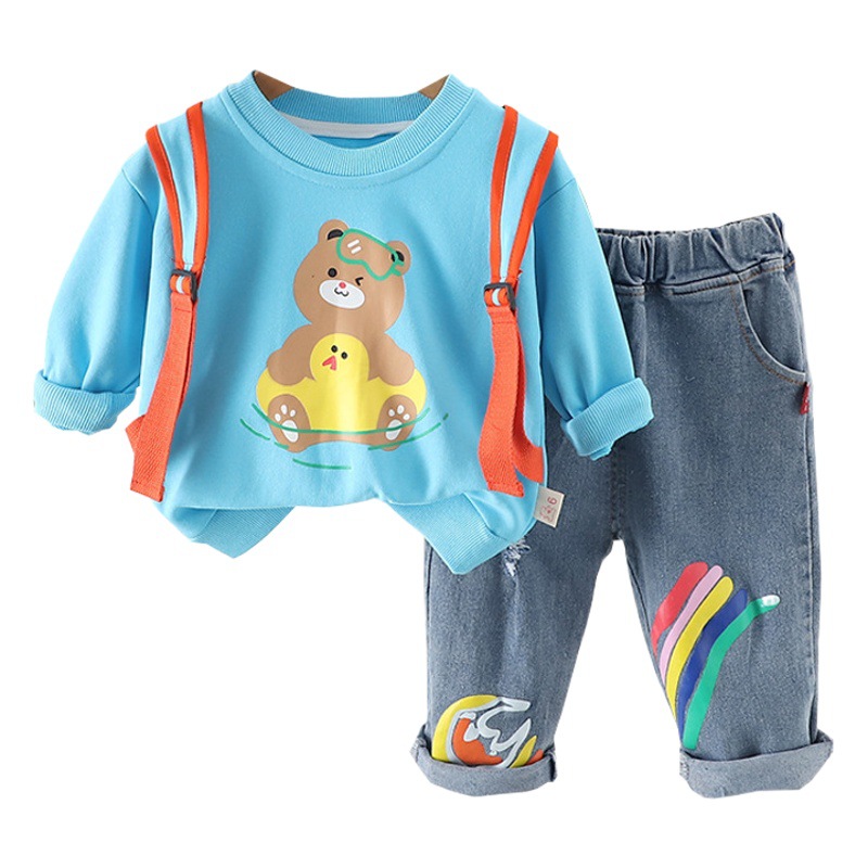 Men's and Women's Children's Suit Children's Spring and Autumn Clothing Western Style Fashionable 2023 Spring and Autumn Children's Clothes Baby's Sweatshirt Cartoon Children's Clothing