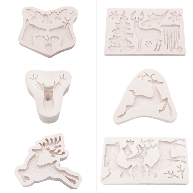 Picture of Sanxin Elk Flip Sugar Silicone Christmas Cake Mold Chocolate Decoration Mold DIY Baking Utensils