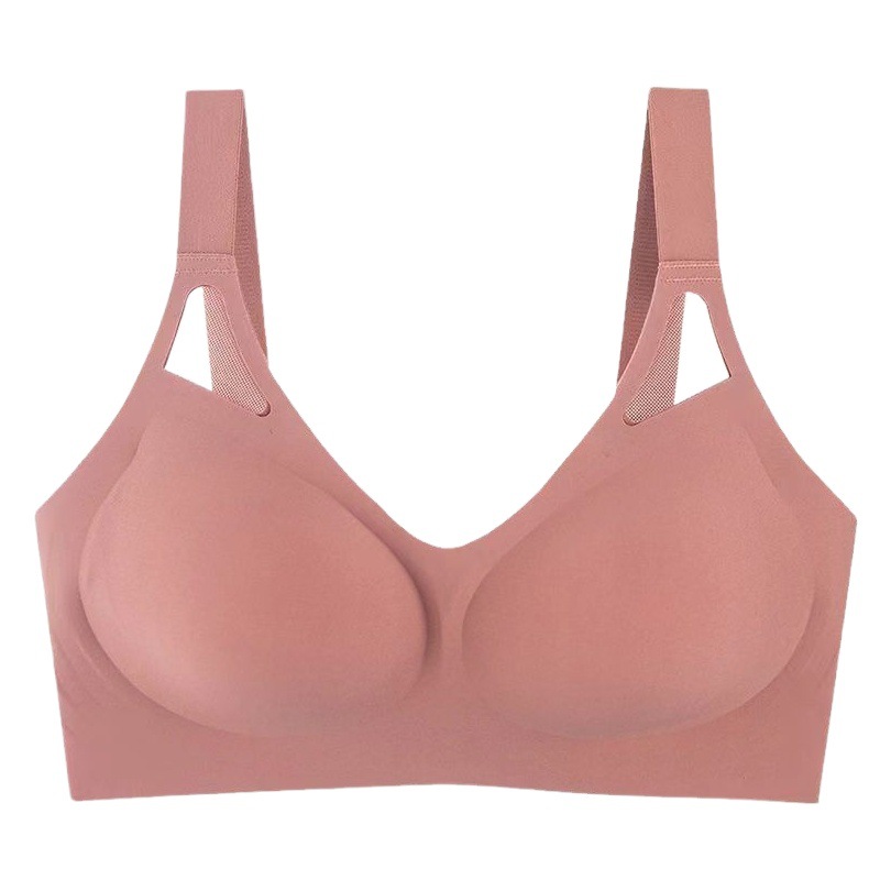 Qindai silk seamless wireless underwear women's large U back sports thin non-slip anti-sagging comfortable bra