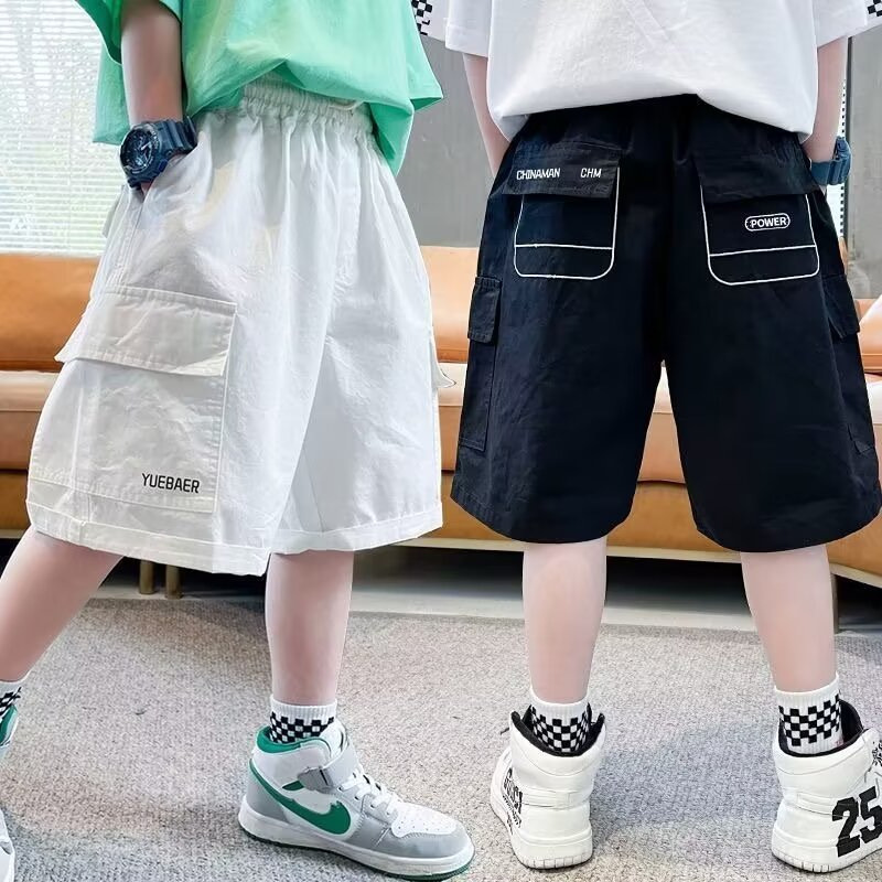 Boys' Summer Thin Shorts 2025 New Children's Pants Summer Mid-Length Pure Cotton Pants Summer Big Kids' Knee-Length Shorts