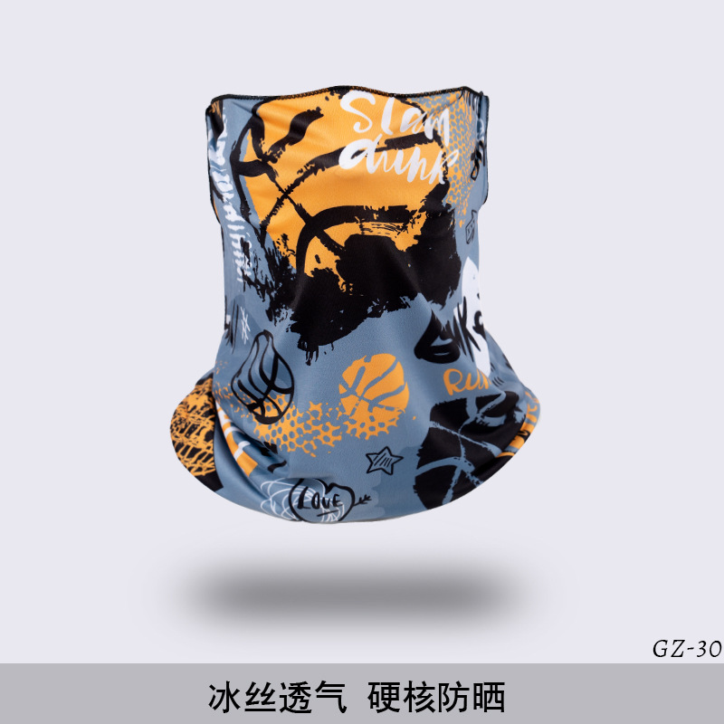 Picture of Outdoor ice silk mask changeable ear scarf men's and women's bicycle riding hood collar sun protection scarf summer