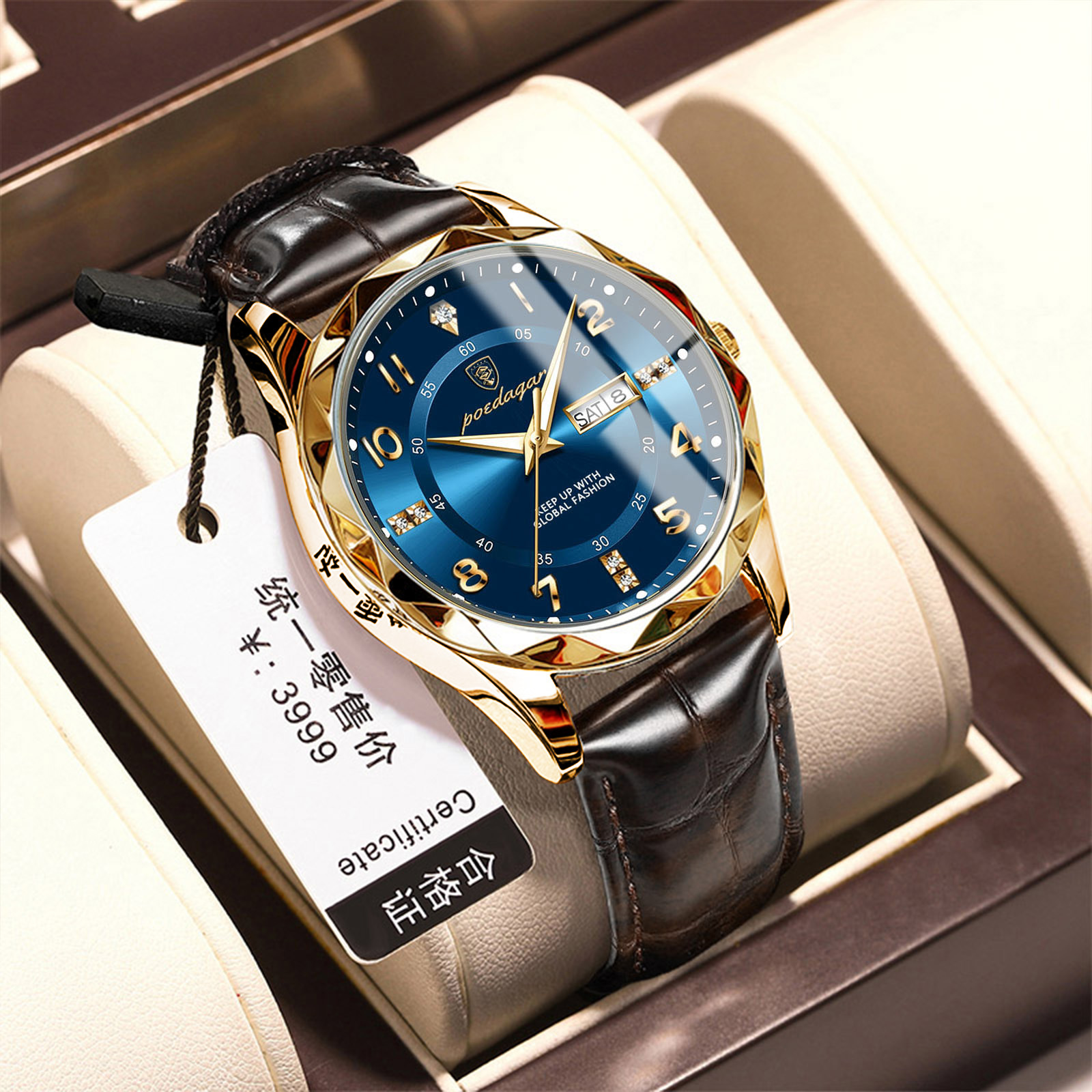 Picture of Swiss brand new belt men's watch waterproof luminous quartz watch live foreign trade explosions a generation of hair