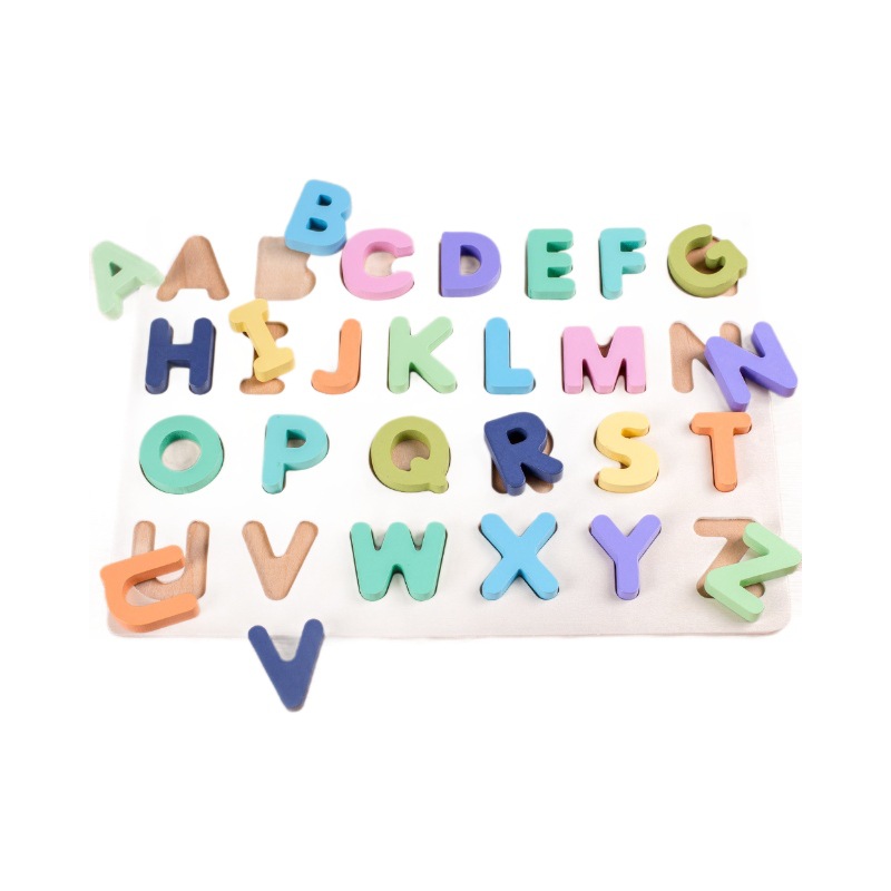 Picture of Macaron Building Blocks Number Alphabet Board Enlightenment Shape Cognitive Matching Board Baby Puzzle Puzzle Board Early Education Toys
