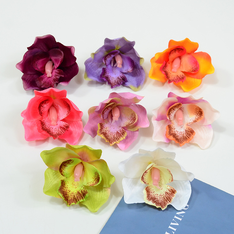 Simulated Magnolia Flower Thai Orchid Head Ethnic Minority Headdress with Flower DIY Hat Flower Decoration Straw Hat School Bag Flower