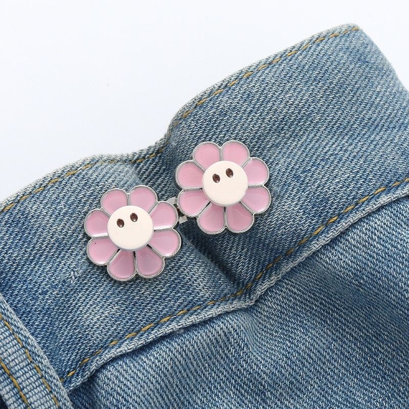 Picture of Chinese Knot Waist Buckle Pair Buckle Flat Bottom Removable Nail-free Seam-free Button Girl's Trouser Skirt Waist Size Change Artifact