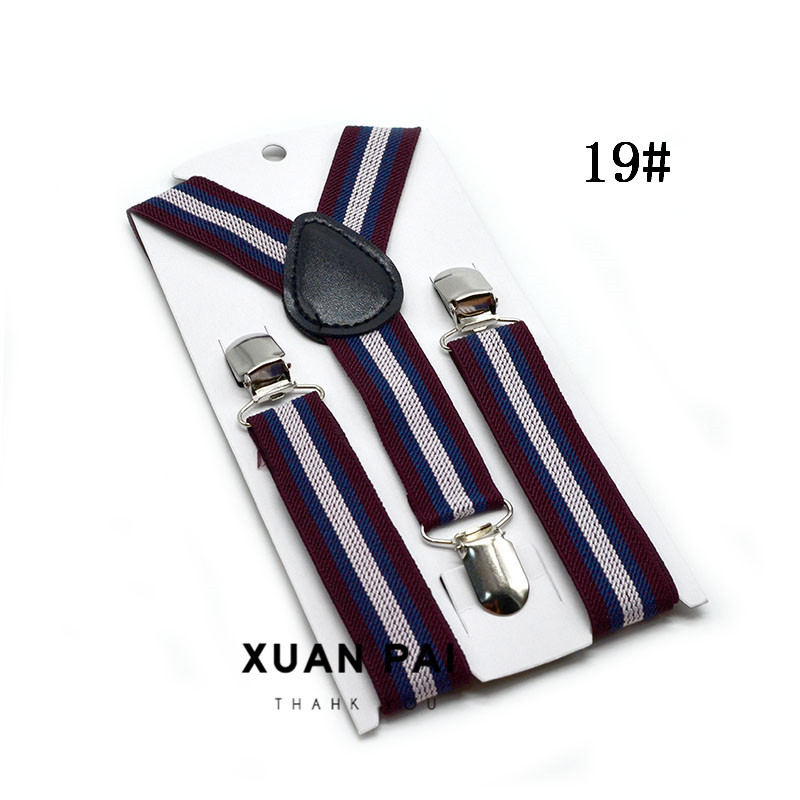 Picture of Children's 2.5cm Strap Clip Vintage Striped Series Boys and Girls Universal Suspender Belt Baby Autumn and Winter Pants Clip