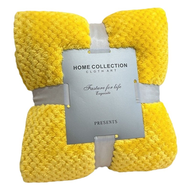 Picture of Pineapple Plaid Blanket Flannel Blanket Office Nap Blanket Air Conditioning Blanket Coral Velvet Thickened Velvet Blanket Wholesale