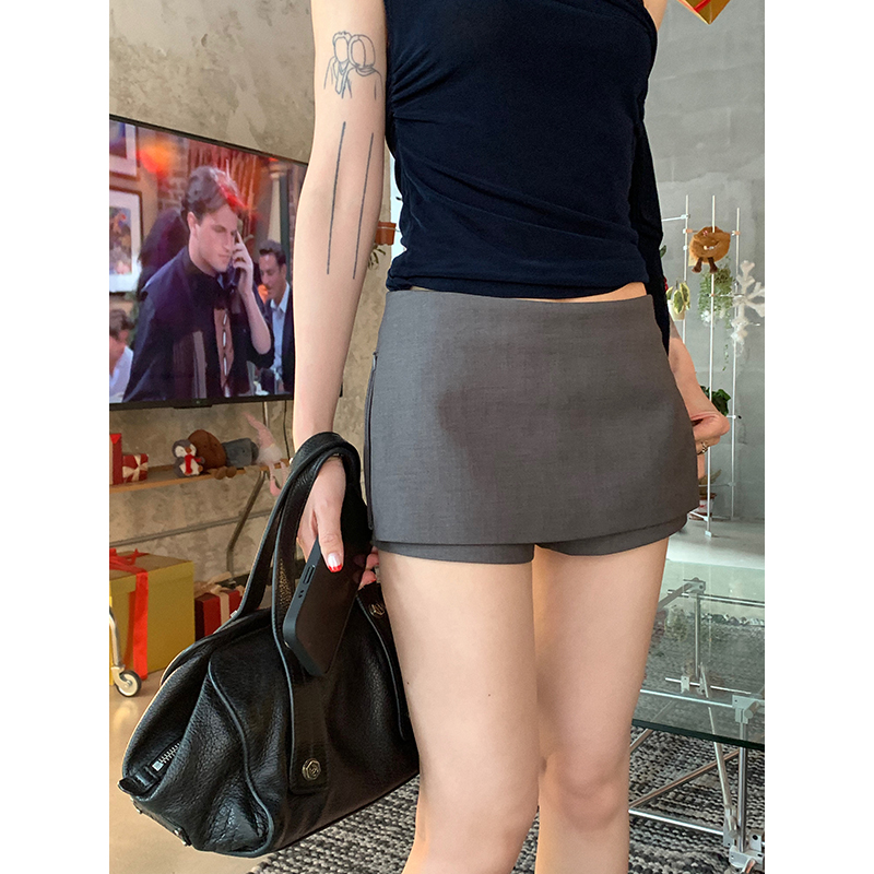 Korean Fashion Suit Skirt Pants for Women Spring and Summer 2025 New Commuter Sexy Mid-Low Waist Slimming Look A-Line Skirt