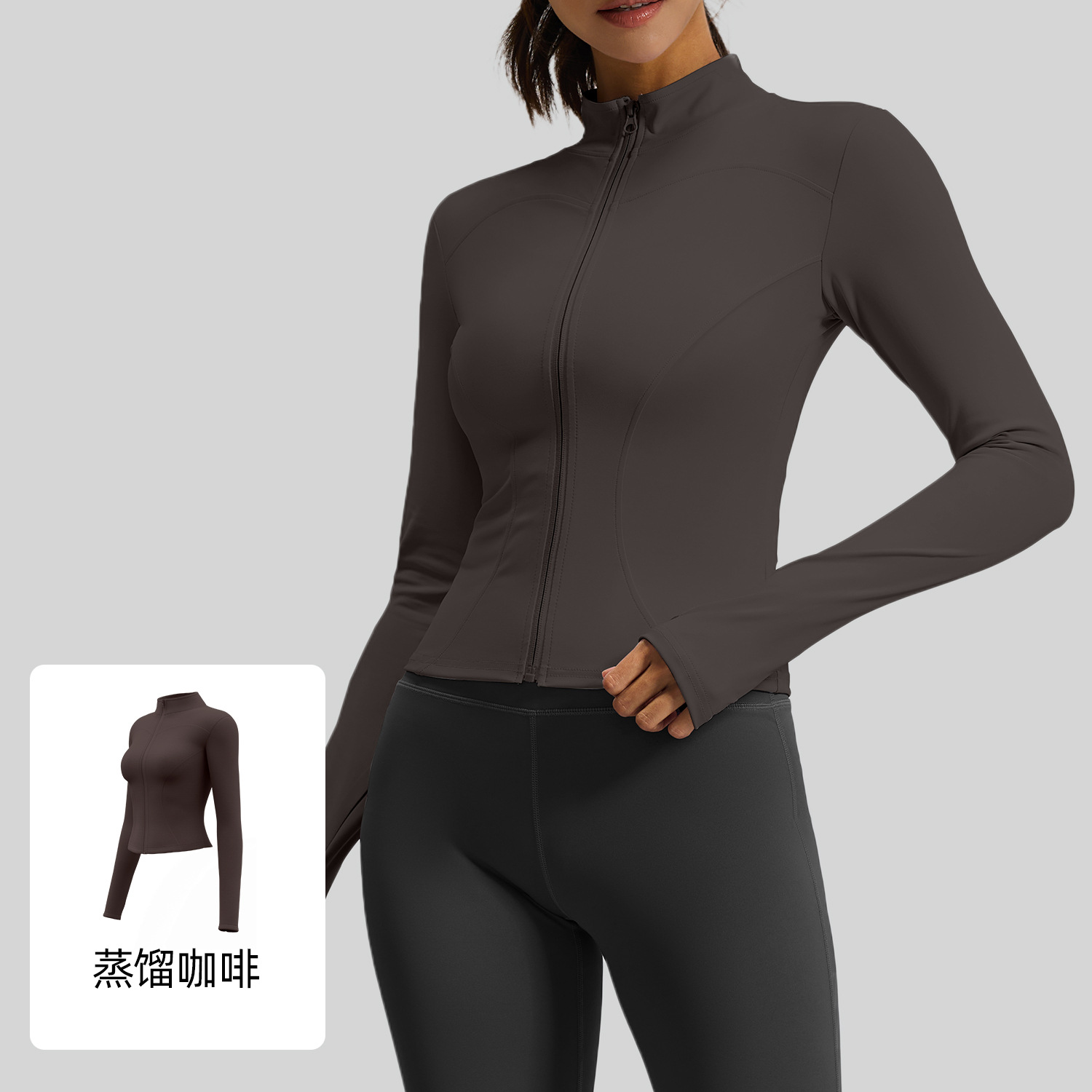 Picture of Juyitang Spring and Autumn High Elasticity Sports Yoga Jacket Cross-Border Running and Cycling Slimming Yoga Wear Fitness Top for Women