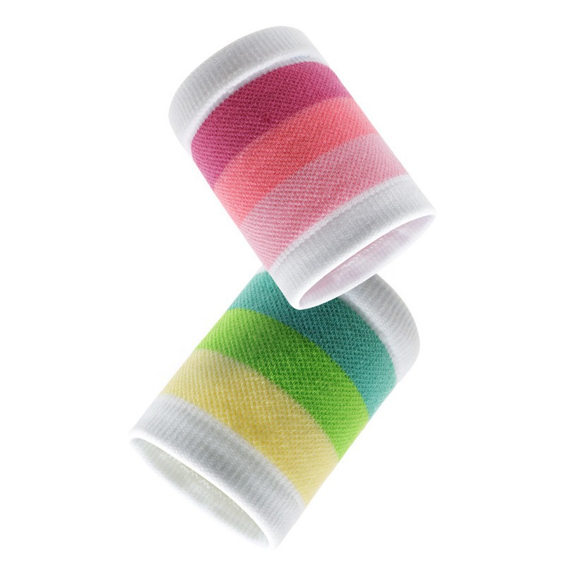 Picture of Sports Cycling Running Fitness Basketball Badminton Wristband Sweat-Absorbent Anti-Sprain Colorful Cotton Towel Wristband