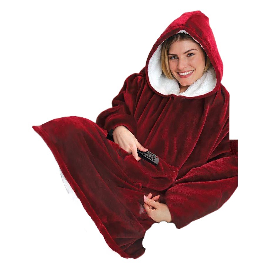 TV New huggle hoodie Lazy Pullover TV Blanket Outdoor Cold-proof Hooded Fleece Warm Clothes