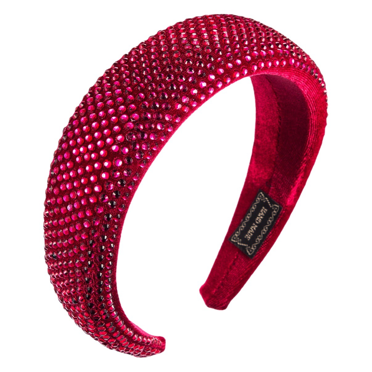 European and American Amazon Headwear Fashion Gold Velvet Diamond Headband Women's Soft Sponge Wide Edge Press Hair Headband