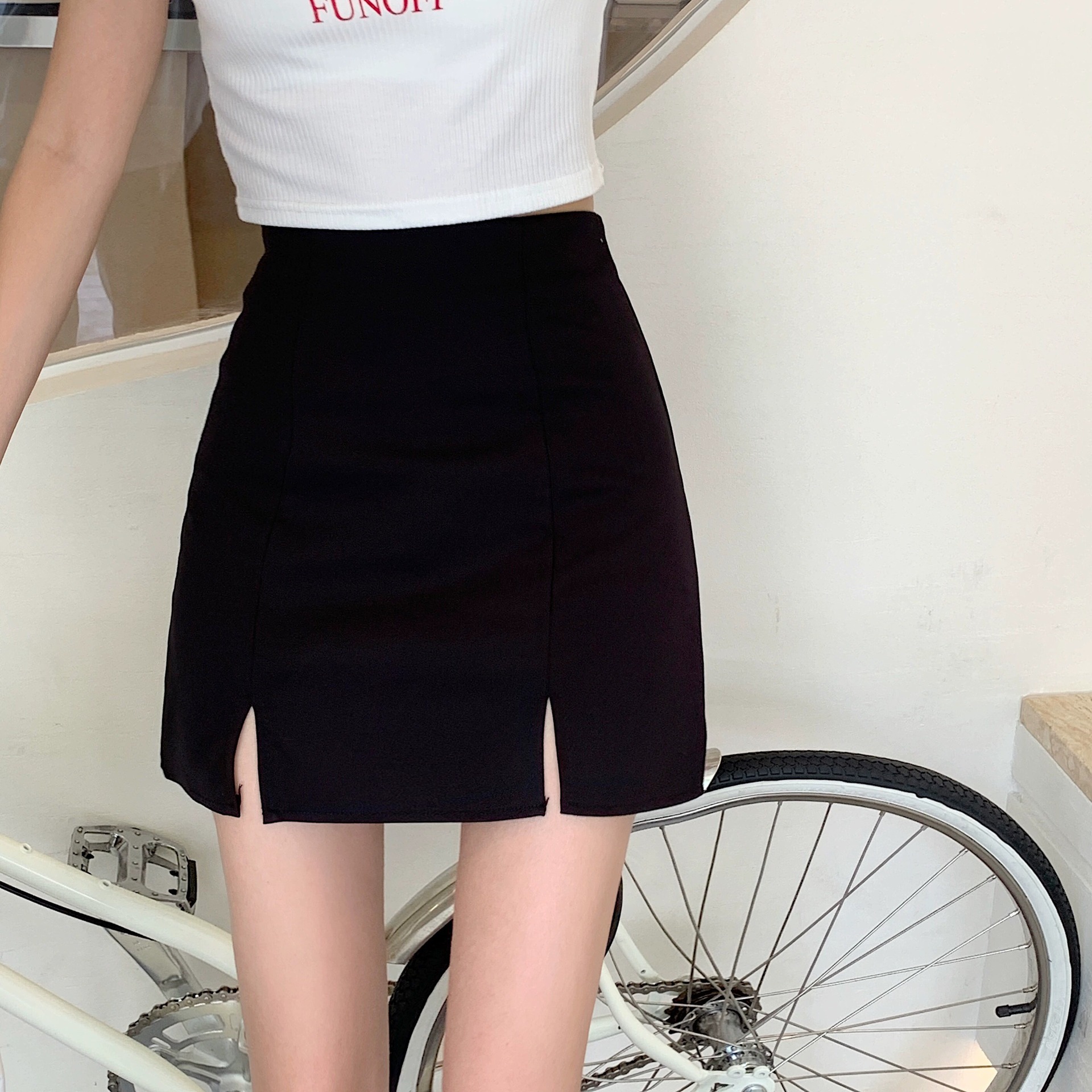 Anti-slip Skirt Women's Summer Work Skirt Summer White Thin Professional Skirt Hip Workwear Black A- line Skirt