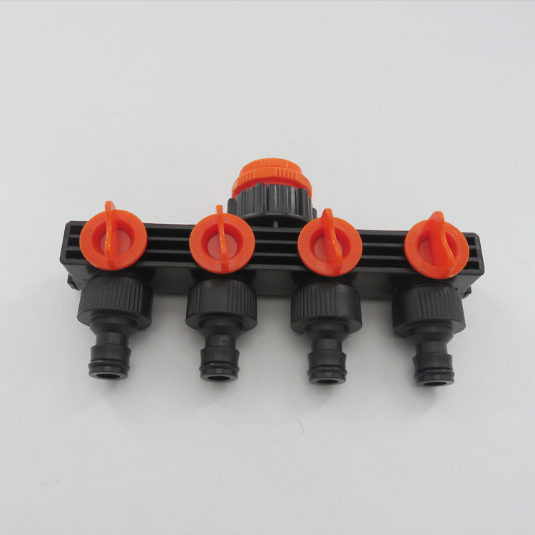 Plastic household garden four-way valve diverter watering one-four joint water diverter