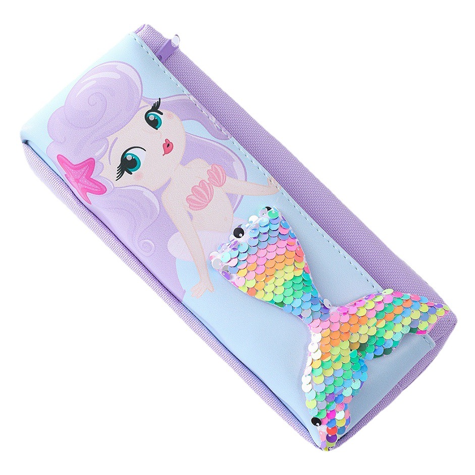 Pencil Bag Mermaid Stereo Fishtail Pencil Bag Primary School Students Stationery Box Girl Cute Junior High School Cartoon Stationery Bag