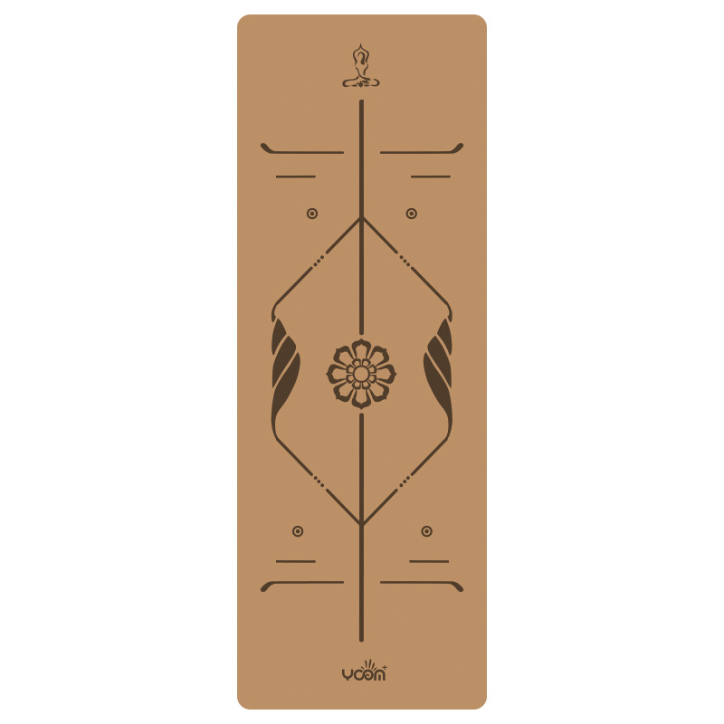 Picture of [cork yoga mat] plus thick natural rubber gymnastics local tyrants mat laser engraving logo body position line printing