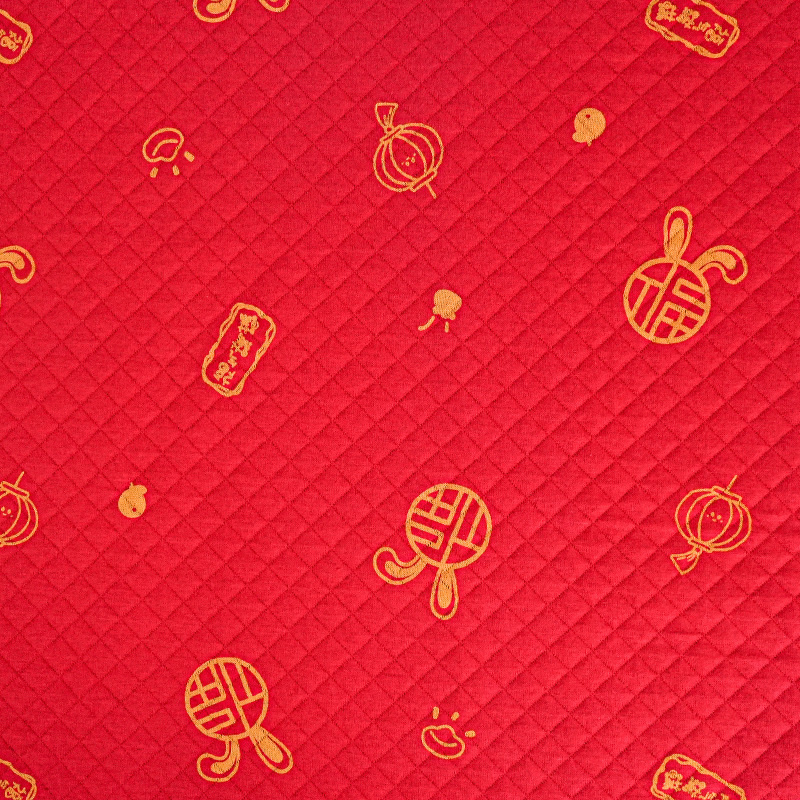 Picture of Original White Diamond Lattice Jacquard Air Layer Printed Baby Quilted Fabric Baby's Sleeping Bag Quilted Fabric