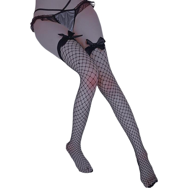 Japanese sexy sexy stockings cute bow stockings lace mesh stockings leg over the knee high stockings