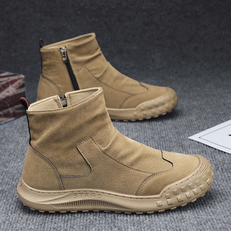 2025 Popular High-Top Non-Slip Wear-Resistant Casual Labor Protection Men's Shoes Waterproof and Odor-Proof Construction Site Special Thick Sole Comfortable and Lightweight