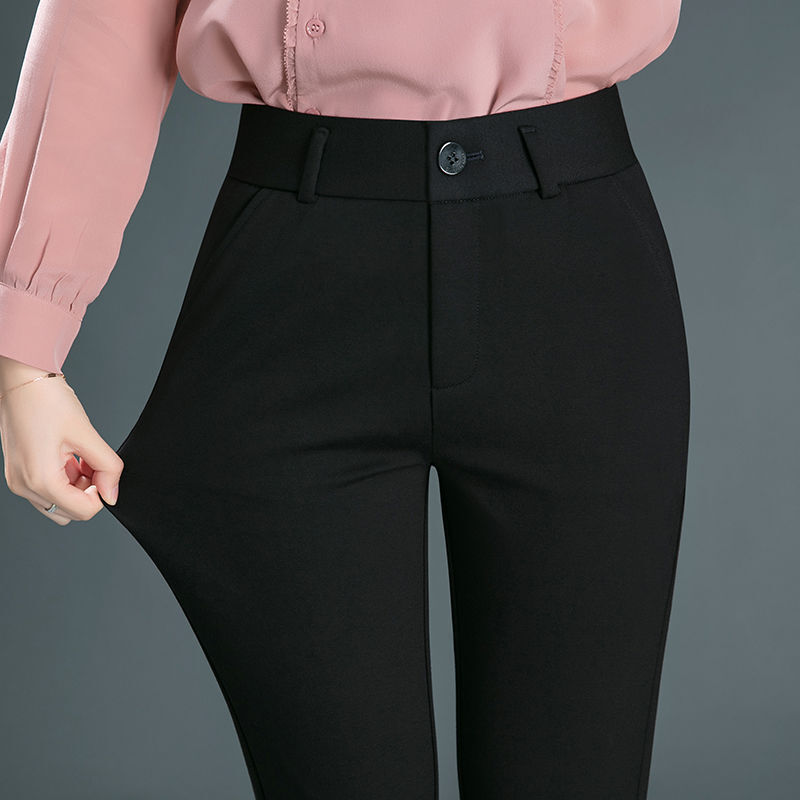 Suit Pants Women's Slim-Fit Slimming Pants High Waist Stretch Straight Trousers for Work Professional Trousers for Work