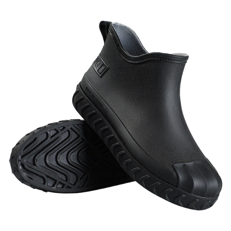 2025 new low-top women's outdoor fashion rain boots kitchen work short tube non-slip wear-resistant fleece-lined waterproof shoes