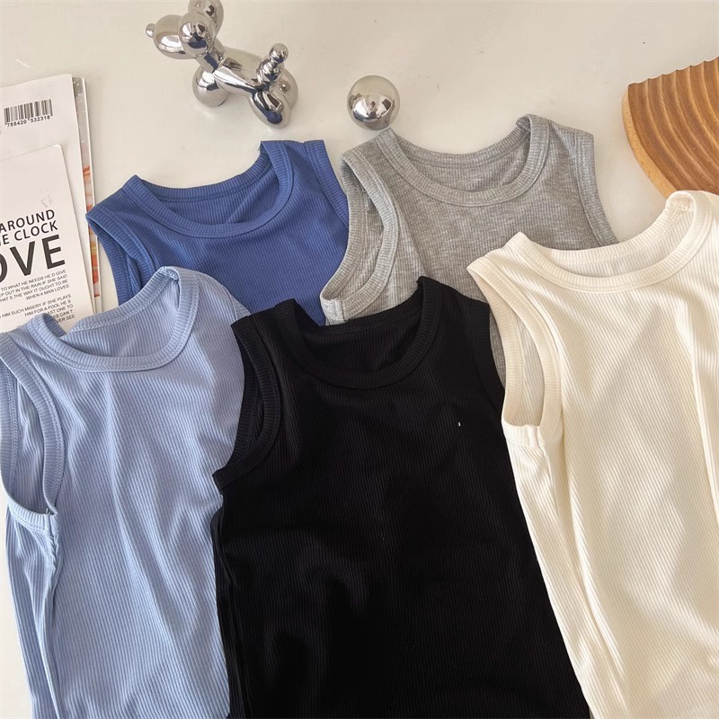Picture of Children's Vest Modal Summer Thin Outer Wear Seamless Mask T-Shirt Baby Boys and Girls Bottoming Tops for Men