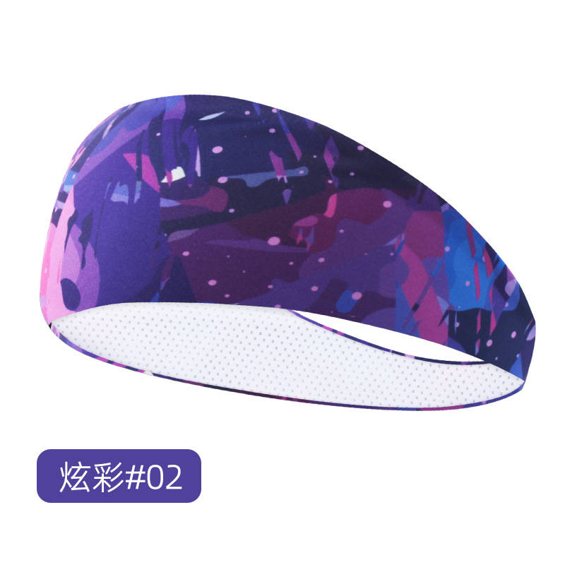 Picture of Summer Colorful Sports Hair Band Women's Anti-sweat Absorbing Non-slip Headband Running Sports Yoga Fitness Elastic Hair Band