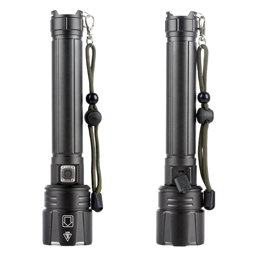 Cross-border new P90.2 flashlight USB charging power display P90 zoom 26650 flashlight