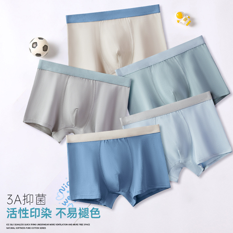 Picture of Youth underwear boys' cotton boxers high school junior high school students boys' development period boxers shorts inner wear