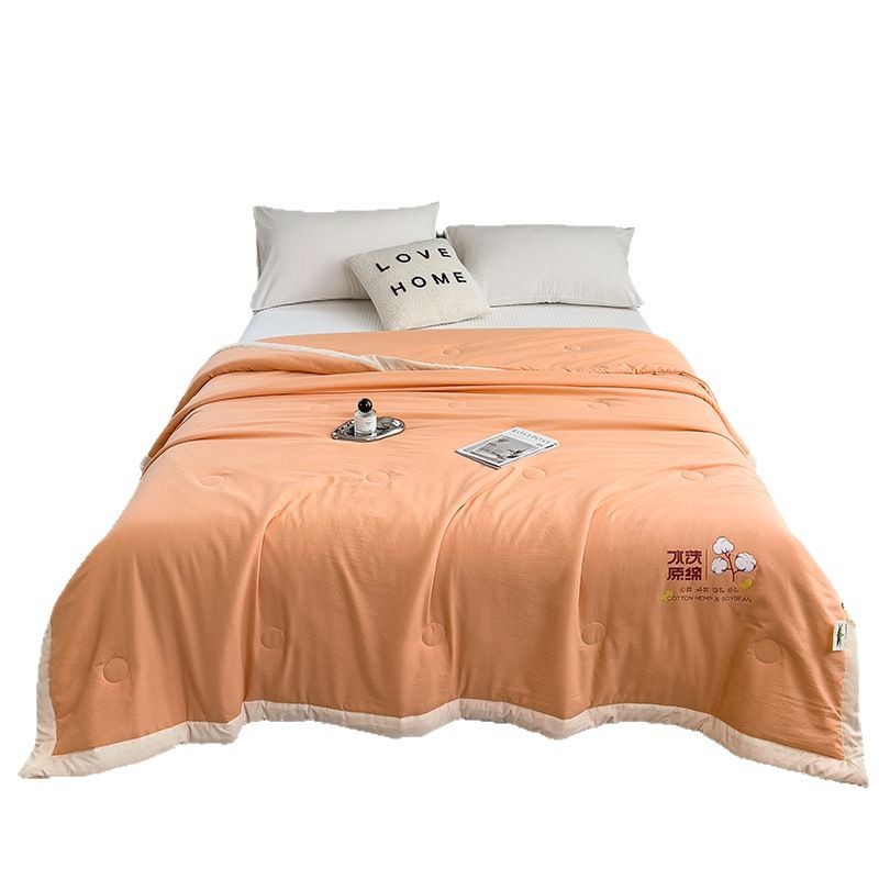 Picture of Summer Cool Quilt Student Dormitory Air-conditioning Quilt Summer Skin-friendly Naked Sleeping Quilt Cooling Breathable Summer Solid Color Quilt Quilt Core