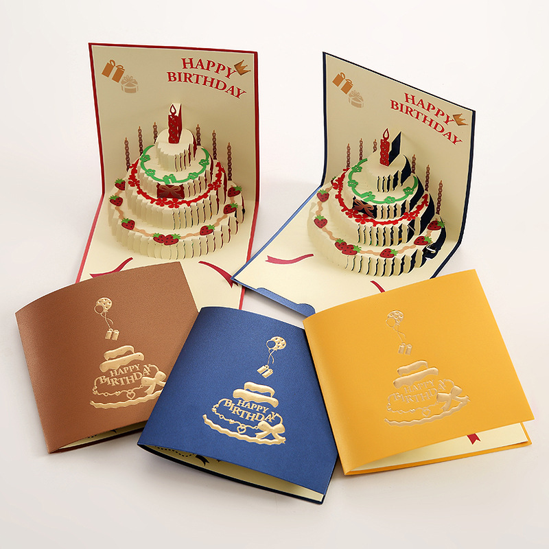 Picture of Cross-Border Stereo Birthday Greeting Card with Light Music 3D Greeting Card Ins Style Stereo Happy Birthday Greeting Card Manufacturer Wholesale