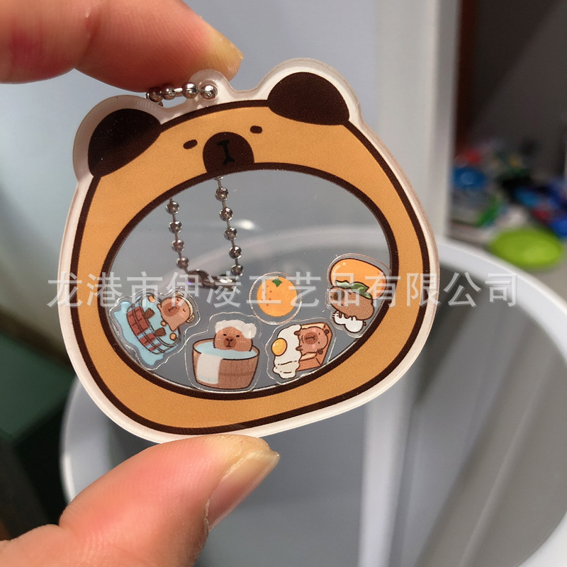 Picture of Cute cartoon capabala capybara rocker pendant high-looking simple gift keychain for girlfriend
