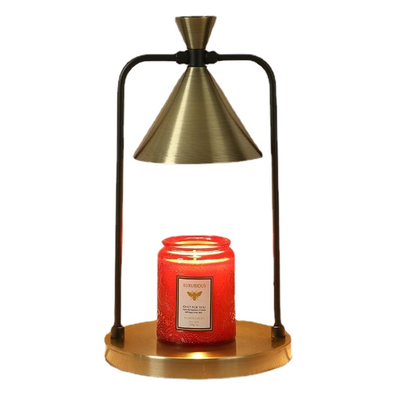Aromatherapy American Desktop Retro Melt Candle Table Lamp Bedroom Dimmable Aromatherapy Lamp Metal Romantic Fragrance Melted Wax Lamp