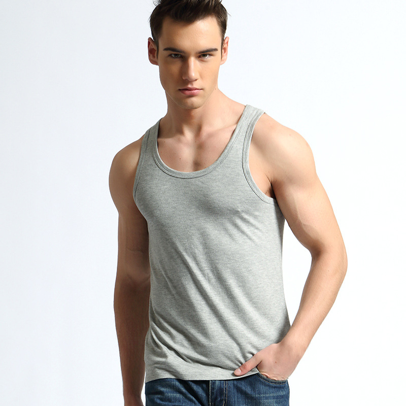 Picture of Summer Large Size Tight-Fitting Thin Modal Men's Vest Men's Wholesale Simple Middle-Aged and Elderly Home Clothes Skin-Friendly