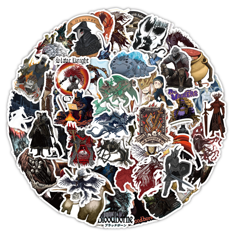 Picture of 50 Dark Souls Cartoon Graffiti Stickers Decorative Water Cup Notebook Stationery Box Waterproof Stickers Manufacturer Wholesale