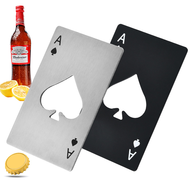 Picture of Poker beer bottle opener stainless steel bottle opener credit card soda pump black Peach a bottle opener bottle opener