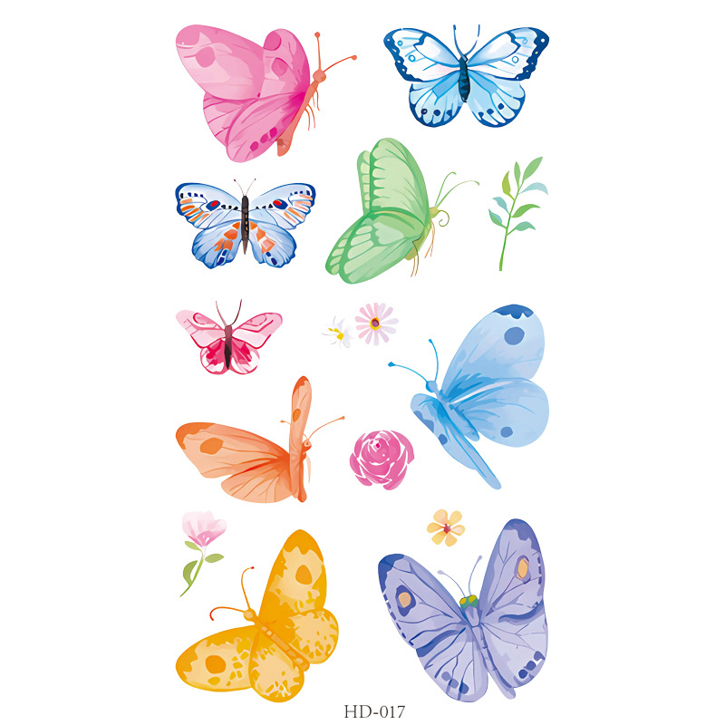 Picture of New Cross-border Cute Color Butterfly Tattoo Sticker Waterproof Small Fresh Children's Children's Six One Princess Face Sticker Color Sticker
