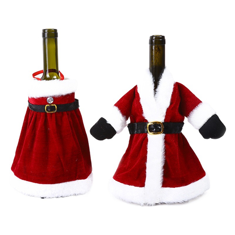 Cross-Border Christmas Dress Wine Bottle Set Halloween Decoration Skirt Creative Champagne Red Wine Bottle Set Home Table Decorations