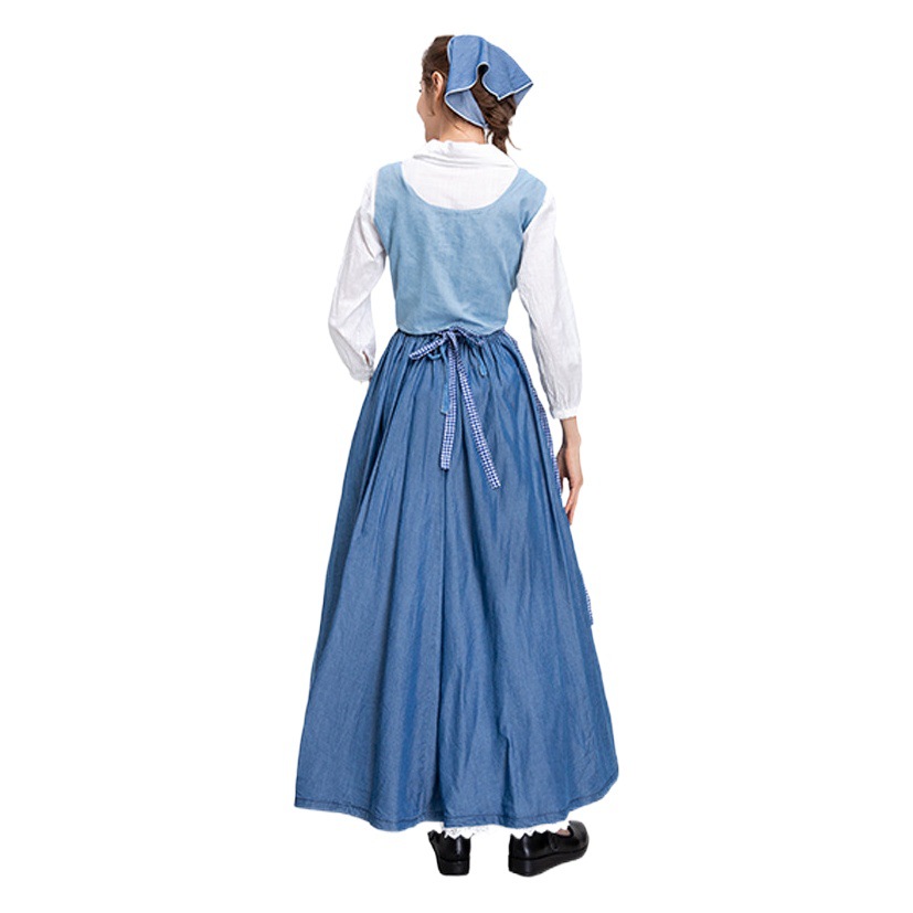 Foreign Trade Europe and the United States Halloween Costume Ranch Pastoral Maid Dress Pseudo-Niang Housekeeper cosplay Maid dress
