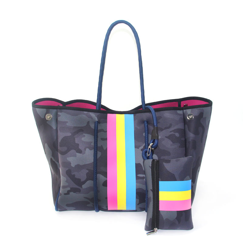 Picture of Diving Material Perforated Beach Bag European and American Fashion Portable Shoulder Strap Mother Bag Outdoor Casual Bag Portable Women's Bag for Women