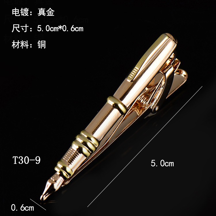 Picture of Spot men's shape metal bullet pen collar clip creative two-color pen sail aircraft fun tie clip