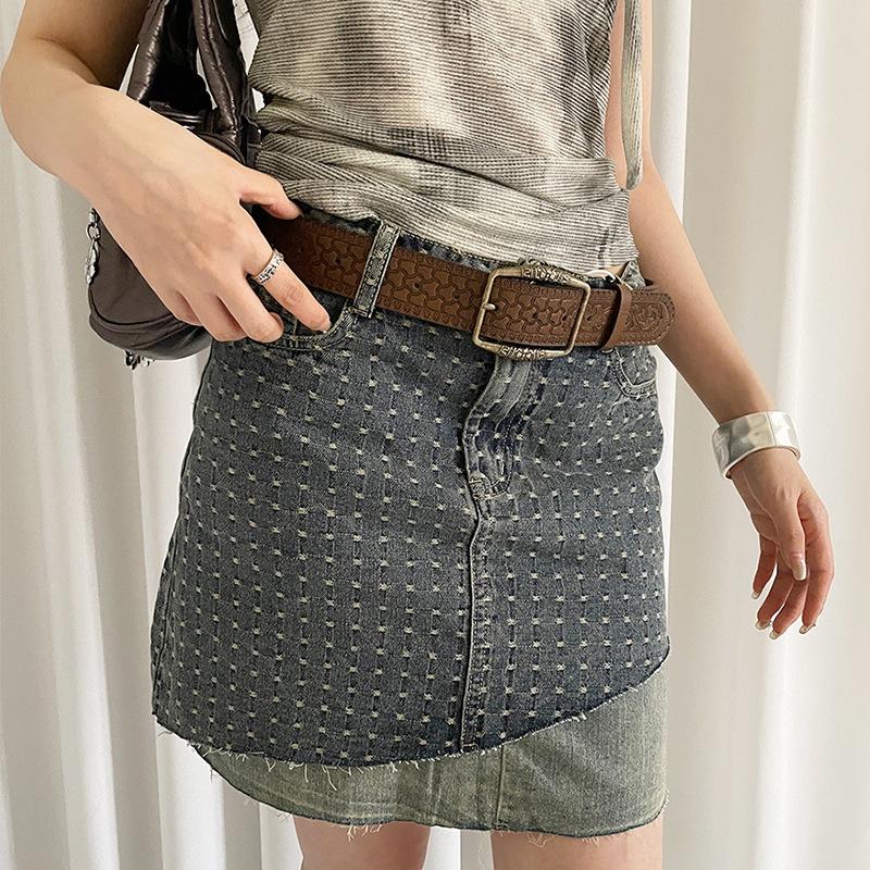 Picture of American Retro Y2K Belt Female Stylish Simple Ethnic Style Belt Versatile with Jeans Belt High-End Brown