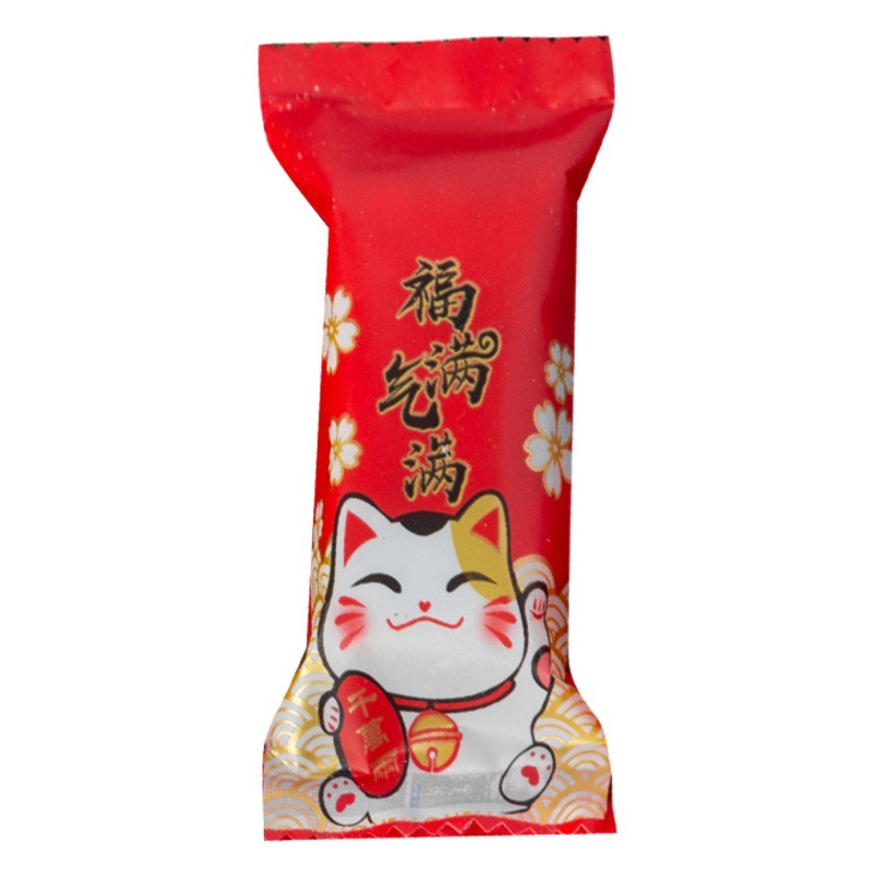 New year snowflake crisp nougat packaging bag lucky cat taifei nougat fruit baking milk cake biscuit small packaging