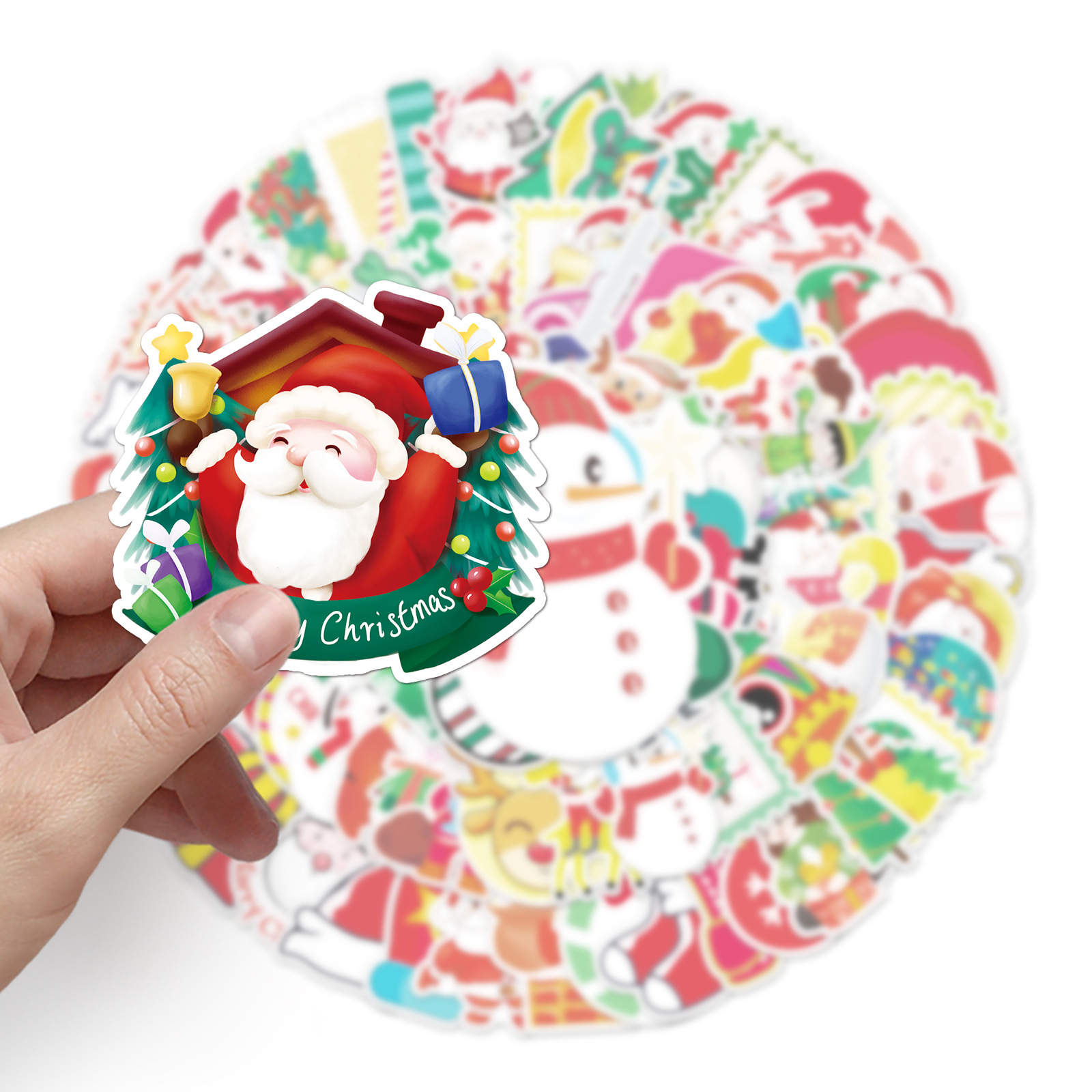 Picture of 100 Christmas Graffiti Cross-border Personality Holiday Creative Goo Card DIY Water Cup Skateboard Luggage Sticker Waterproof