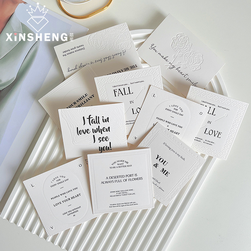 Core Minimalist Embossed Creative Card High Texture Bump Fresh Flower bouquet Decorative Card Flower Shop Floriculture diy Material