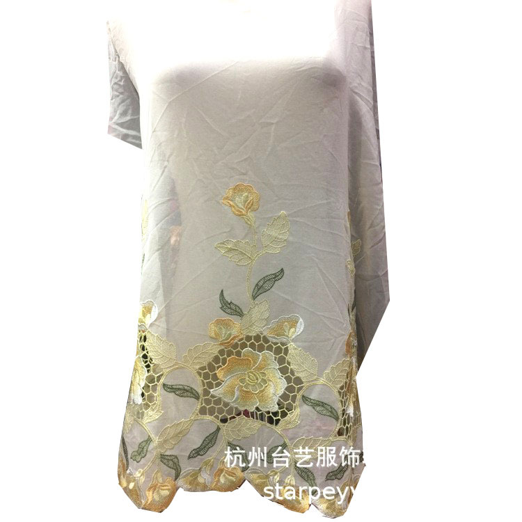 Ethnic Style New Lace Clothing DIY Pixie Embroidery Chiffon Fabric Embroidery Hollow Hem Lace 4 Flowers Wide All-match